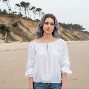 Boho White Off-Shoulder Blouse
